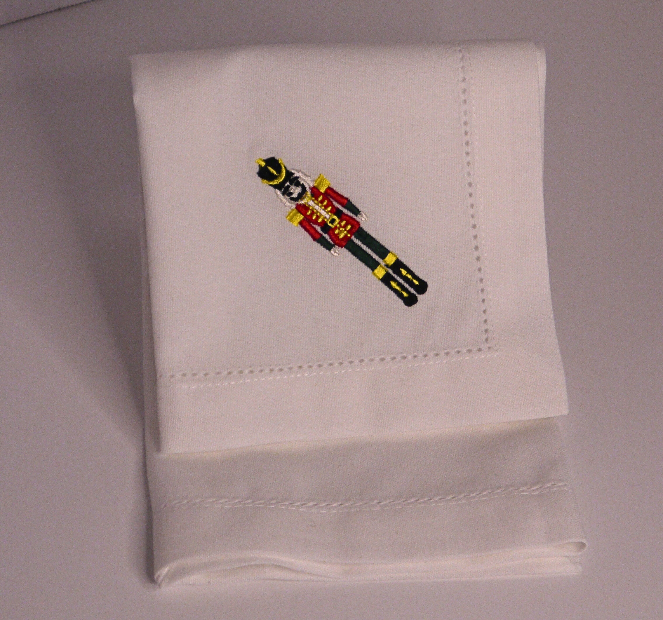 Nutcracker Embroidered Linen Napkins