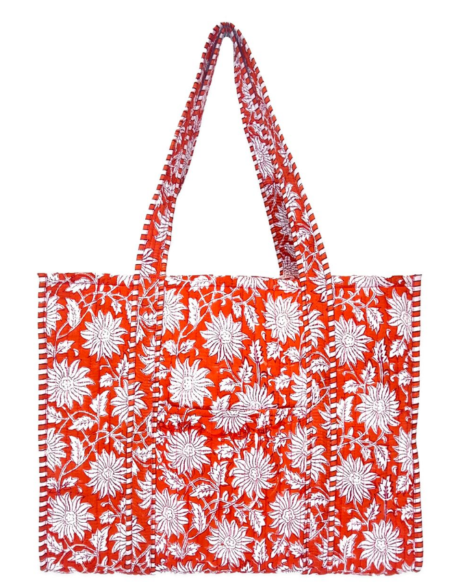 Block-Print Quilted Tote