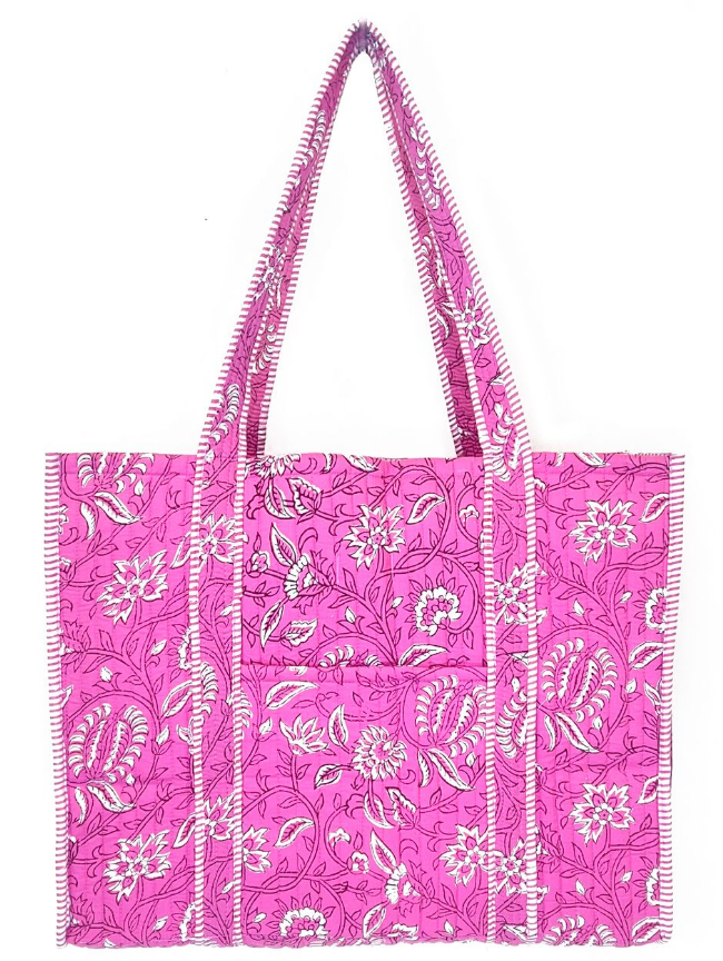 Block-Print Quilted Tote