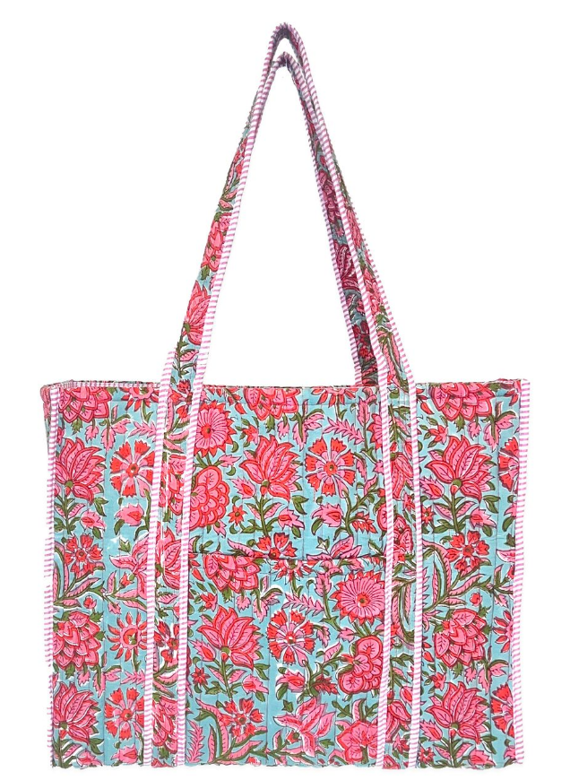 Block-Print Quilted Tote