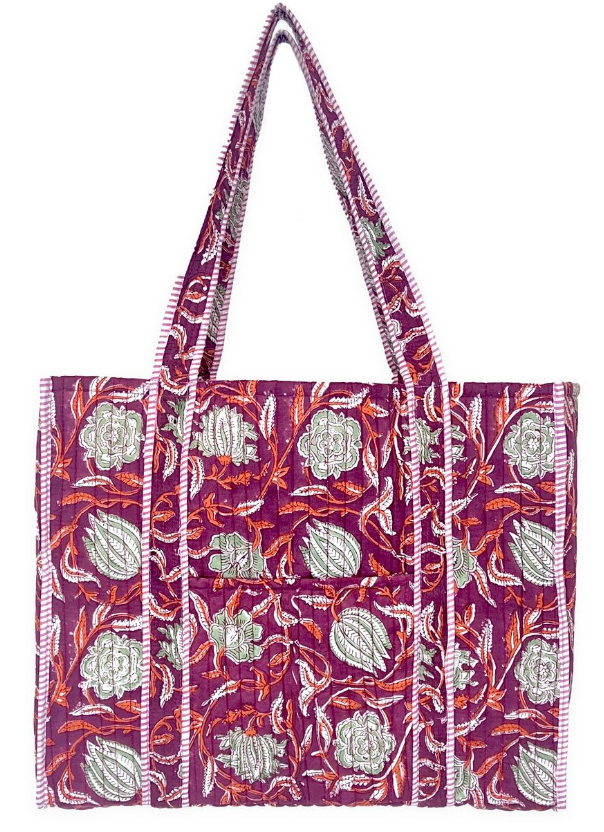 Block-Print Quilted Tote