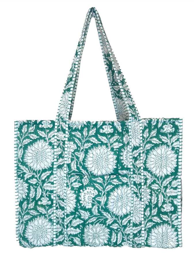 Block-Print Quilted Tote