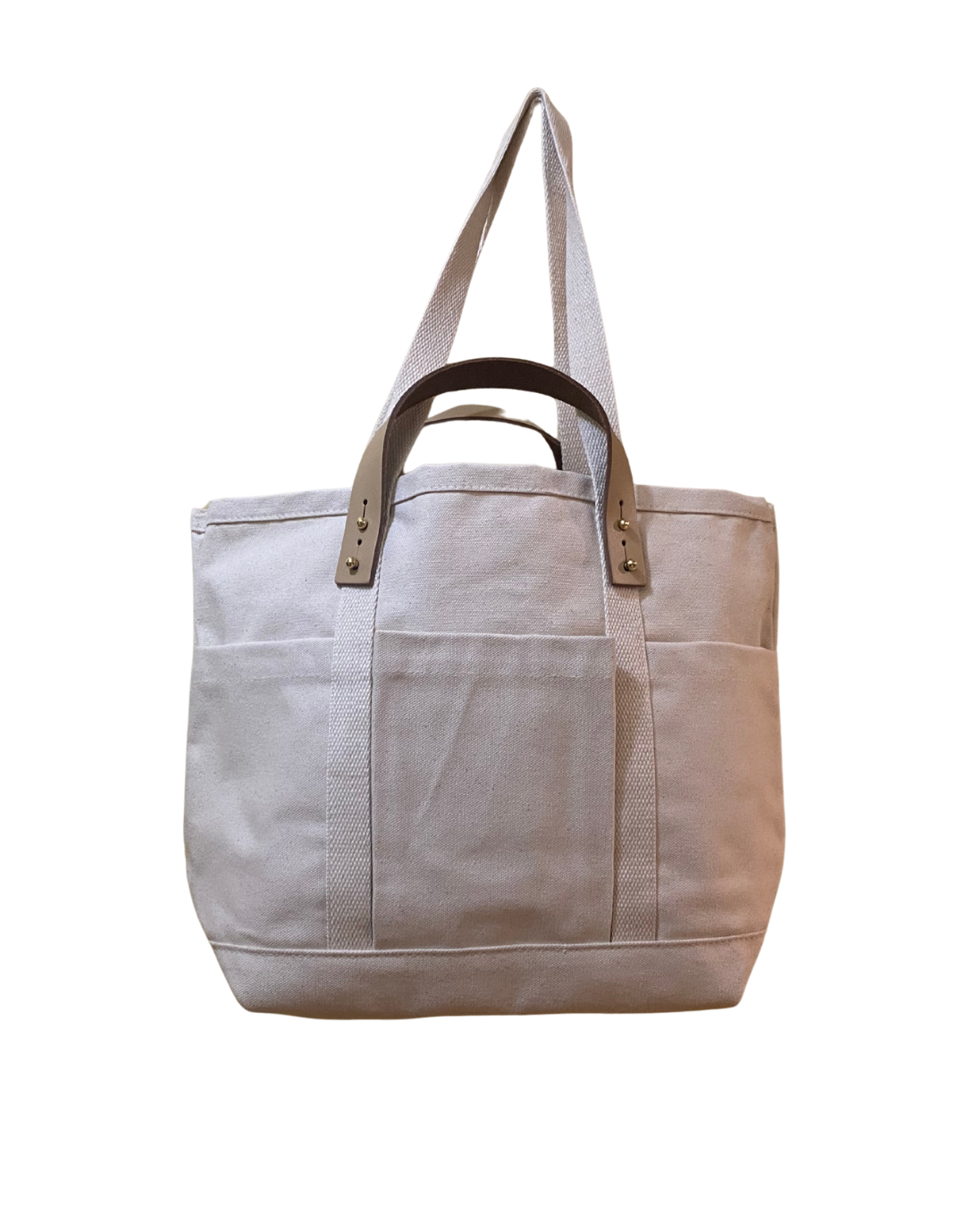 Leather Handle Canvas Tote