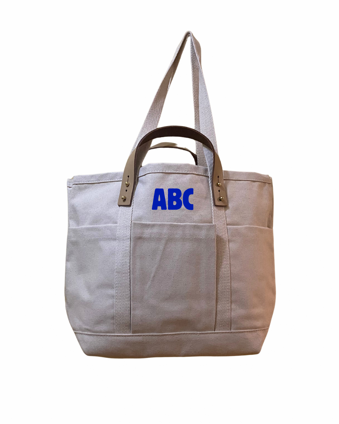 Leather Handle Canvas Tote