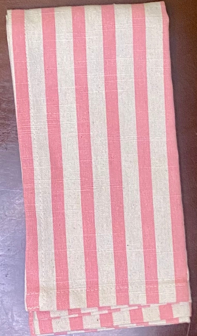 Pink striped napkins