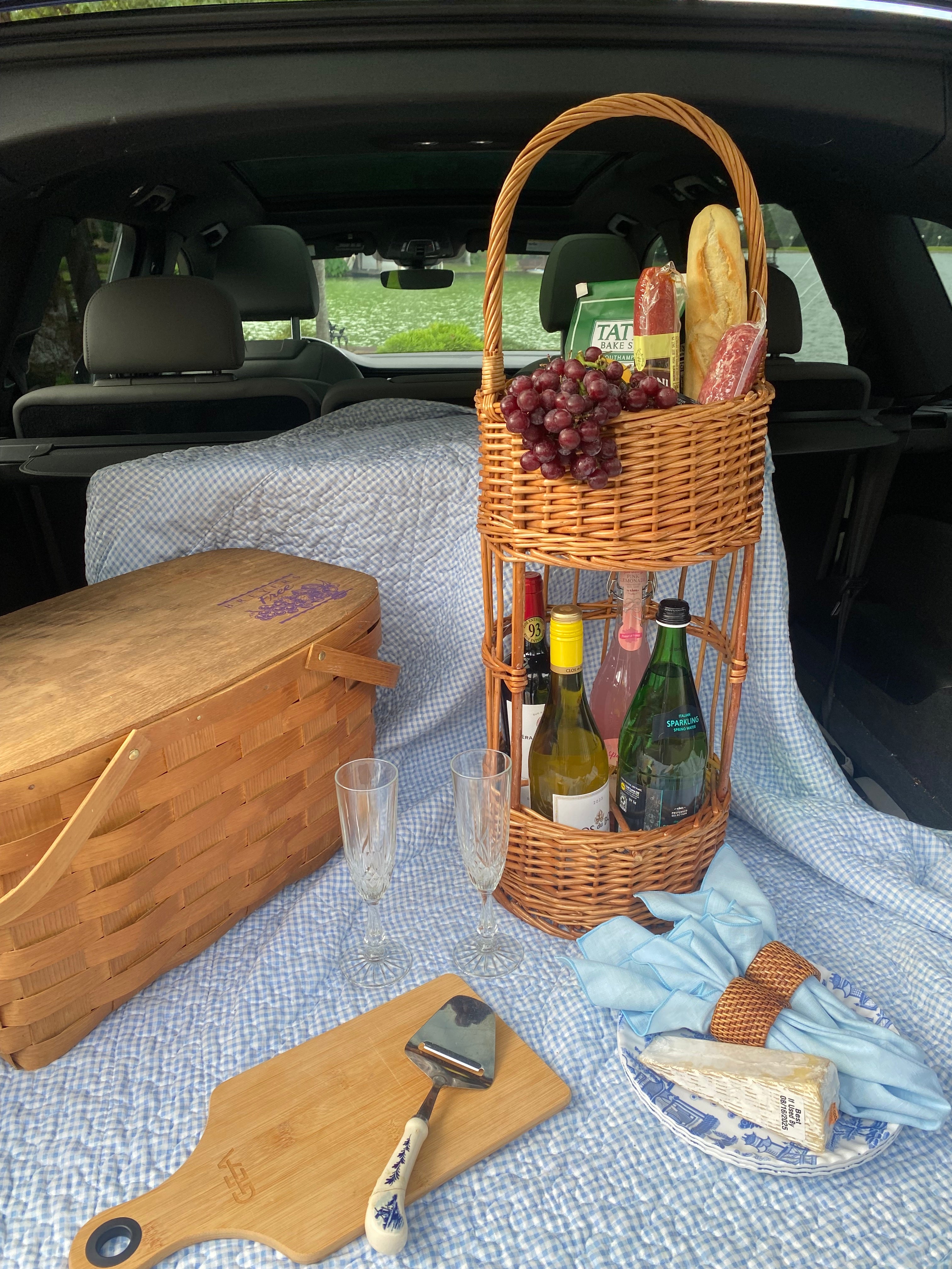 Portable Wicker Bar Caddy